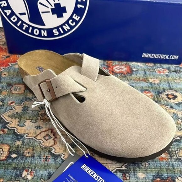 Birkenstock Boston Suede Taupe - Picture 2 of 5